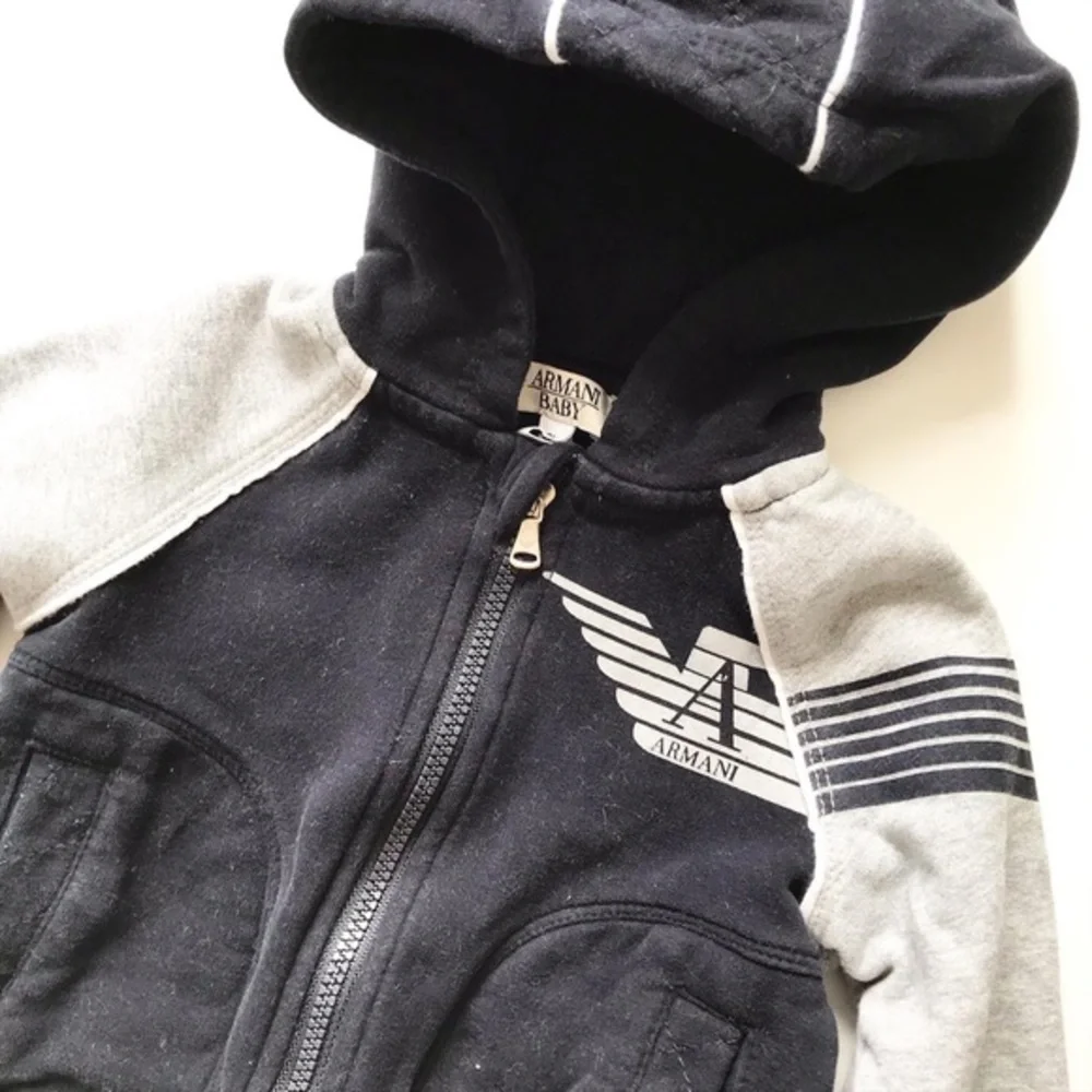 Armani Baby zip up hoodie/jogger set EUC 6 months